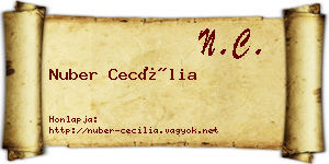 Nuber Cecília névjegykártya
